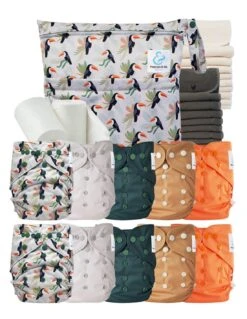 Pack Complet Bambou TE2 - Couches Lavables + Inserts Bambou Et Inserts - Alban Le Toucan