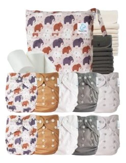 Pack Complet Bambou TE2 - Couches Lavables + Inserts Bambou Et Inserts - Alphonse