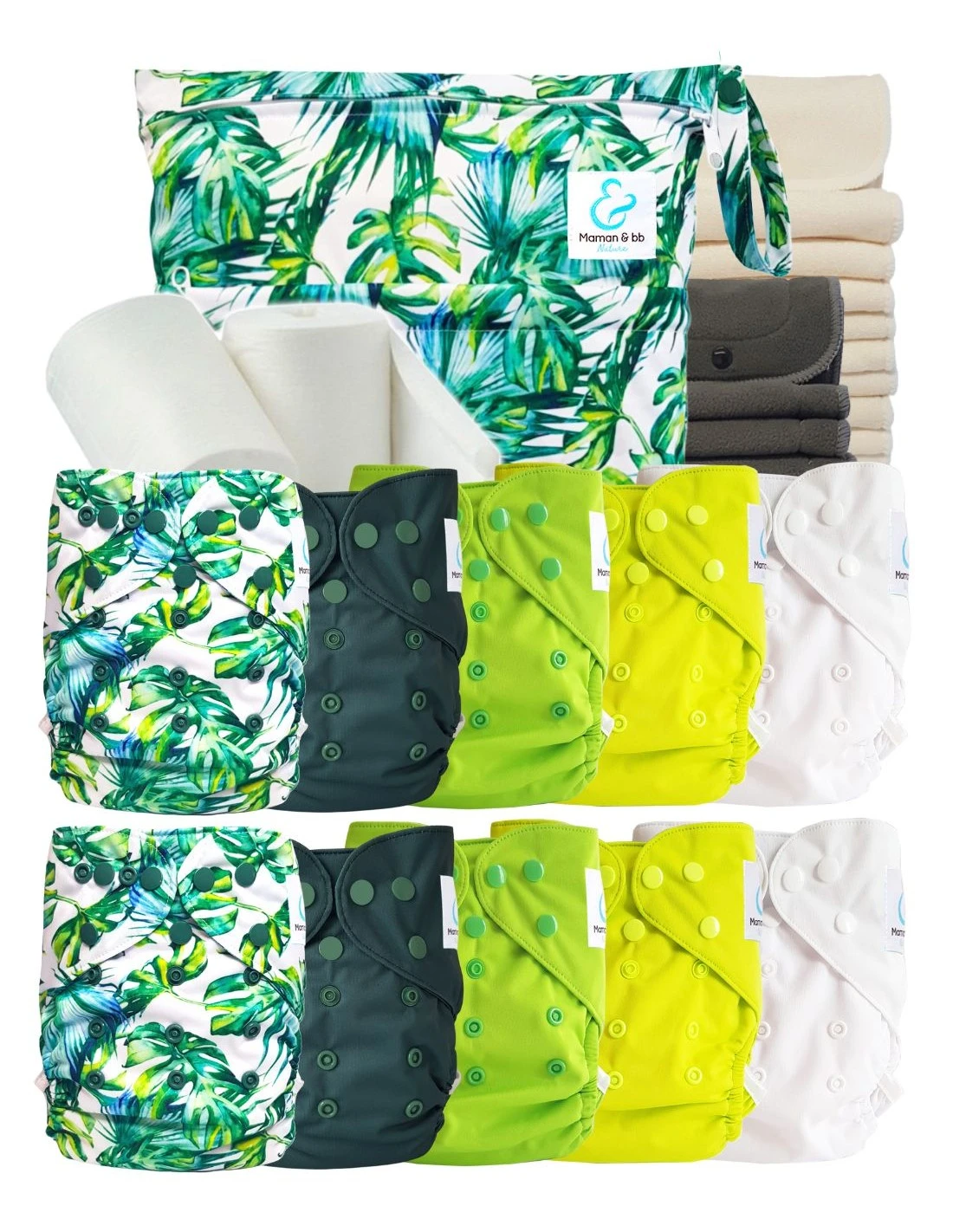 Pack Complet Bambou TE2 - Couches Lavables + Inserts Bambou Et Inserts - Bali 1 Pack Complet Bambou TE2 - Couches Lavables + Inserts Bambou Et Inserts - Bali