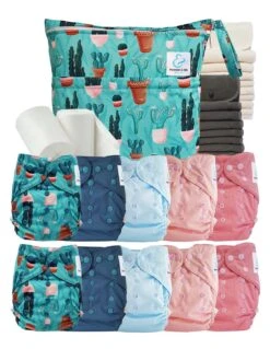 Pack Complet Bambou TE2 - Couches Lavables + Inserts Bambou Et Inserts - Cactus