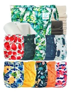 Pack Complet Bambou TE2 - Couches Lavables + Inserts Bambou Et Inserts - Fruits
