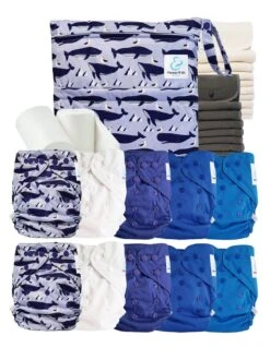 Pack Complet Bambou TE2 - Couches Lavables + Inserts Bambou Et Inserts - Mylène La Baleine