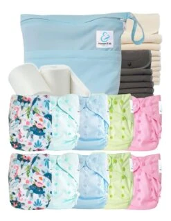 Pack Complet Bambou TE2 - Couches Lavables + Inserts Bambou - Lagon