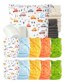 Pack Complet Bambou TE2 - Couches Lavables + Inserts - Cars