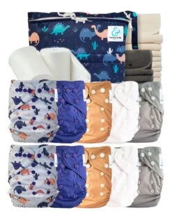 Pack Complet Bambou TE2 - Couches Lavables + Inserts - Dinos