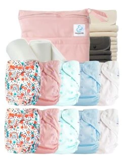 Pack Complet Bambou TE2 - Couches Lavables + Inserts - Jade