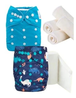 Pack De Démarrage TE1 Couches Lavables - Blue Jurassik