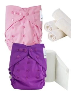 Pack Découverte Couches Lavables TE2 + Insert Et Voiles De Protection - Amethyste