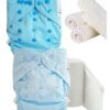 Pack Découverte Couches Lavables TE2 + Insert Et Voiles De Protection - Bleu Dragée