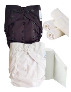 Pack Découverte Couches Lavables TE2 + Insert Et Voiles De Protection - Graphite