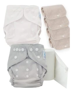 Pack Découverte Sensitive : Couches Lavables TE2 + Inserts En Coton + Voiles - Grey