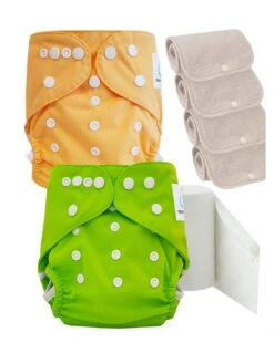 Pack Découverte Sensitive : Couches Lavables TE2 + Inserts En Coton + Voiles - Lemon