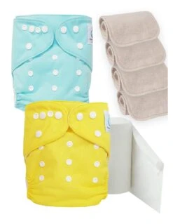 Pack Découverte Sensitive : Couches Lavables TE1 + Inserts En Coton + Voiles - Bubble