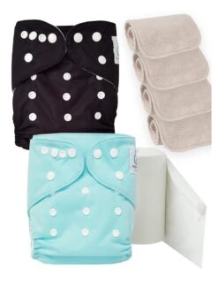 Pack Découverte Sensitive : Couches Lavables TE1 + Inserts En Coton + Voiles - Damier