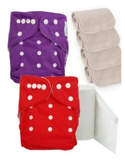 Pack Découverte Sensitive : Couches Lavables TE1 + Inserts En Coton + Voiles - Madras