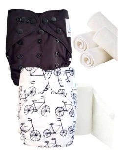 Pack Essai Couches Lavables TE2 + Insert Et Voiles - Bicyclette