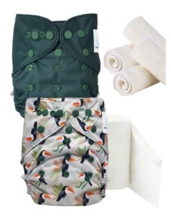 Pack Essai Couches Lavables TE2 + Insert Et Voiles De Protection - Alban Le Toucan