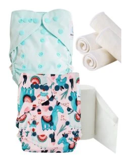 Pack Essai Couches Lavables TE2 + Insert Et Voiles De Protection - Alma Le Lama