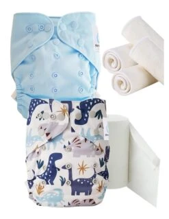Pack Essai Couches Lavables TE2 + Insert Et Voiles De Protection - Astor Le Dinosaure