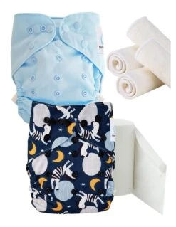 Pack Essai Couches Lavables TE2 + Insert Et Voiles De Protection - Caleb L'Astro Zebre