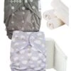Pack Essai Couches Lavables TE2 + Insert Et Voiles De Protection - Cloudy