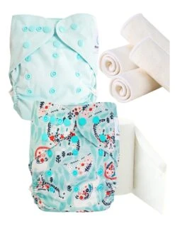 Pack Essai Couches Lavables TE2 + Insert Et Voiles De Protection - Fresh Garden
