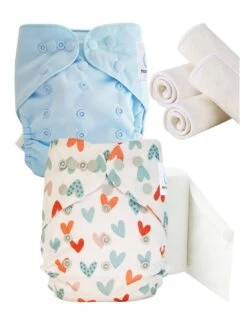 Pack Essai Couches Lavables TE2 + Insert Et Voiles De Protection - Love