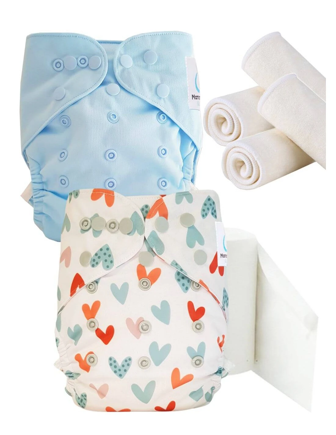 Pack Essai Couches Lavables TE2 + Insert Et Voiles De Protection - Love 1 Pack Essai Couches Lavables TE2 + Insert Et Voiles De Protection - Love