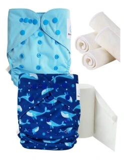 Pack Essai Couches Lavables TE2 + Insert Et Voiles De Protection - Nino Le Baleineau