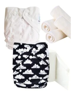 Pack Essai Couches Lavables TE2 + Insert Et Voiles De Protection - Stars