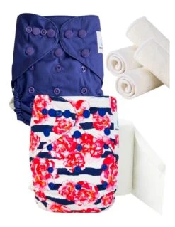 Pack Essai Couches Lavables TE2 + Insert Et Voiles - Flower Power