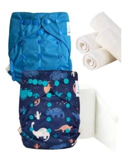 Pack Essai Couches Lavables TE2 + Insert Voiles - Blue Jurassik