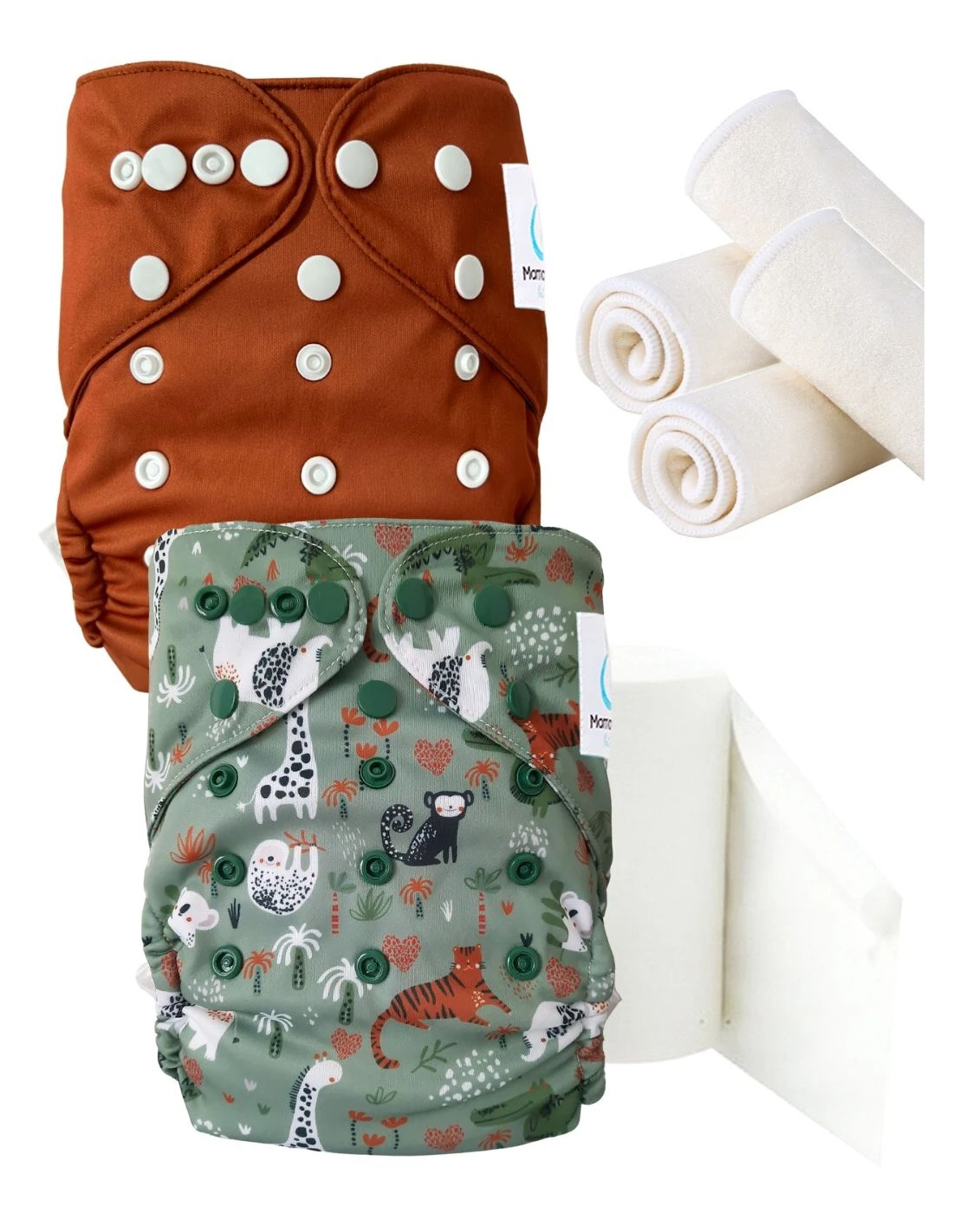 Pack Essai Couches Lavables TE2 + Inserts Et Voiles - Jungle 1 Pack Essai Couches Lavables TE2 + Inserts Et Voiles - Jungle