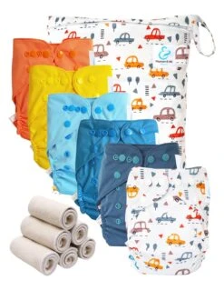 Pack Essentiel Bambou TE2 - 6 Couches Lavables Et Insert - Cars