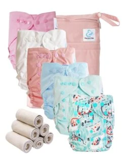 Pack Essentiel Bambou TE2 - 6 Couches Lavables Et Insert - Fresh Garden