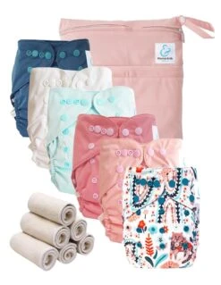 Pack Essentiel Bambou TE2 - 6 Couches Lavables Et Insert - Samar