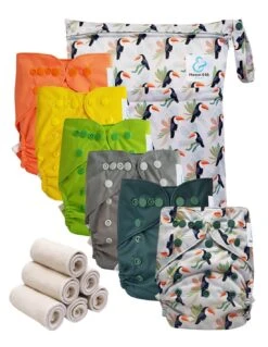 Pack Essentiel Bambou TE2 - 6 Couches Lavables TE2 - Alban Le Toucan