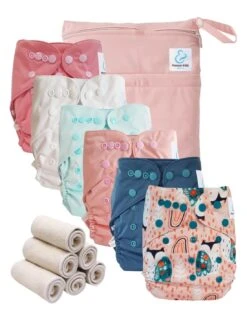 Pack Essentiel Bambou TE2 - 6 Couches Lavables Et Insert - Lilou