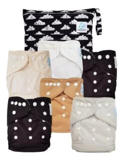 Pack Essentiel TE1 Sensitive - 6 Couches Lavables TE1 - Clouds