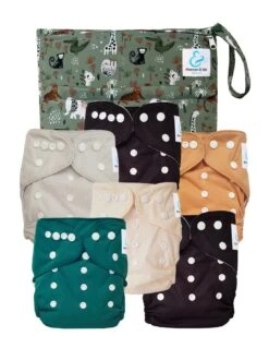 Pack Essentiel TE1 Sensitive - 6 Couches Lavables TE1 - Jungle