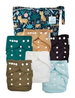 Pack Essentiel TE1 Sensitive - 6 Couches Lavables TE1 - Leopold Blue