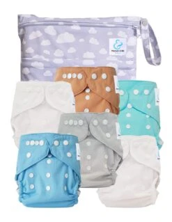 Pack Essentiel TE2 Sensitive - 6 Couches Lavables TE2 - Cloudy