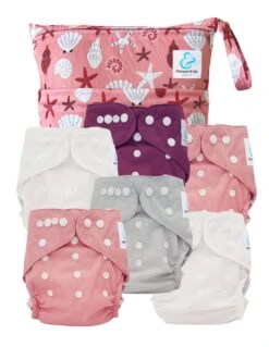 Pack Essentiel TE2 Sensitive - 6 Couches Lavables TE2 - Coquillages