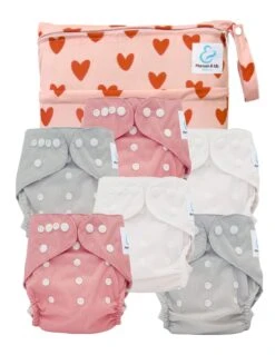 Pack Essentiel TE2 Sensitive - 6 Couches Lavables TE2 - Petit Coeur