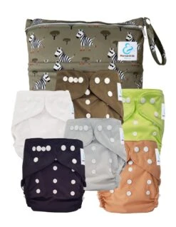 Pack Essentiel TE2 Sensitive - 6 Couches Lavables TE2 - Léo Le Zebre