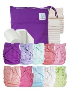 Pack Premium : Lot De 10 Couches Lavables TE2 + Inserts + Voiles + Sac Imperméable - Hope