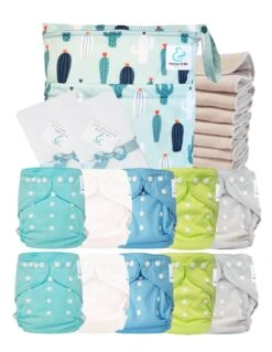 Pack Premium Sensitive 10 Couches Lavables TE2 Inserts Coton Voiles Sac - Arizona