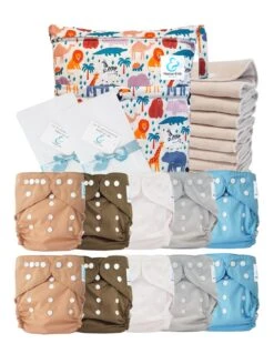 Pack Premium Sensitive : 10 Couches Lavables TE2 + Inserts En Coton + Voiles + Sac - Aaron
