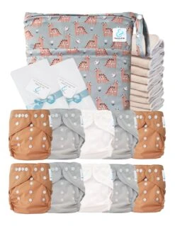 Pack Premium Sensitive : 10 Couches Lavables TE2 + Inserts En Coton + Voiles + Sac - Margot