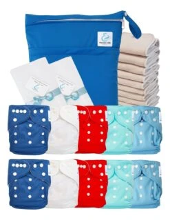 Pack Premium Sensitive : Lot De 10 Couches Lavables TE1 + Inserts + Voiles + Sac - Frenchy